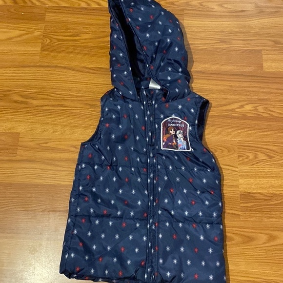 Frozen II Puffer Style Hooded Vest size 7/8 (CK) - Picture 1 of 4